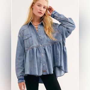 Free People Dylan Babydoll Shirt